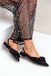 Ballet Flats With Pointed Toes And Bow Black Lotiara