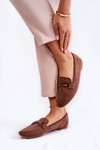 Suede loafers with decoration Brown Santi