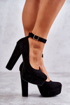 Suede Pumps On The Platform Black Rivia