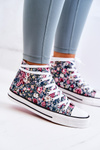 High Sneakers With Green Nollie Flowers