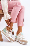 Fashionable Leather Sports Shoes White and Beige Roen