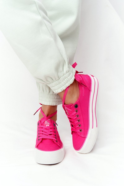 Women's Sneakers On A Platform BIG STAR HH274054 Fuchsia