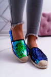 Espadryle Damskie Lu Boo Zielone Cekiny