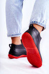 Women's Low Wellies Black and Red Eldora