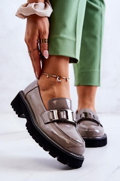 Patent Leather Shoes Grey Corine