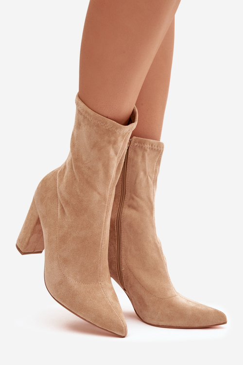 Women's Ankle Boots with Stitches Beige Rosivelle