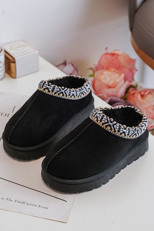 Children's Slip-on Slippers Insulated Black Olivane