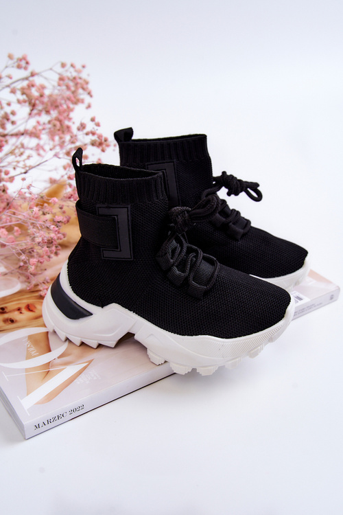 Children's Sport Shoes High Sock Black Nickie