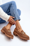 Women's Loafers with Decoration Camel Railenes