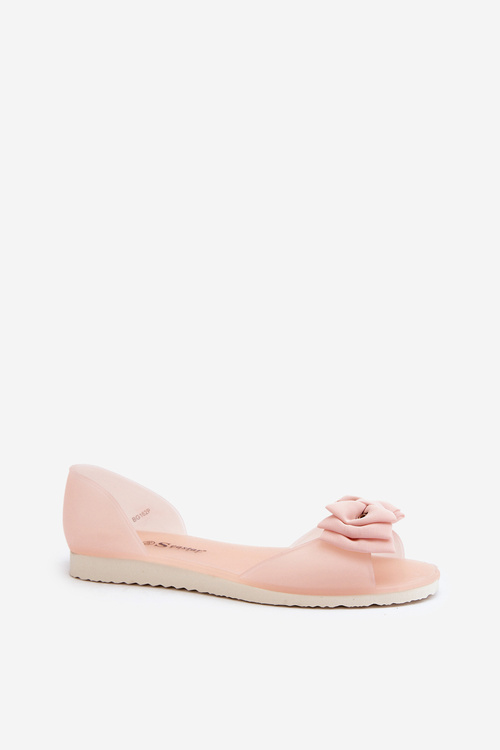 Women's Rubber Ballet Flats with Bow in Light Pink by Georia