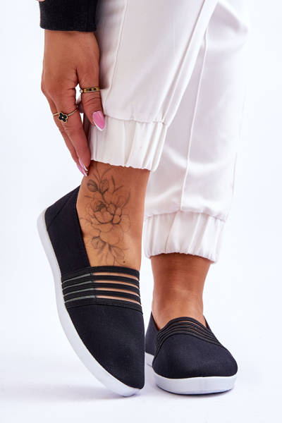 Women's Cloth Sneakers Slip-On Navy Black Lilis