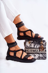 Leather Sandals On The Platform Maciejka 05559-01 Black