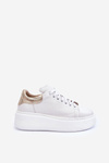 Women's Leather Platform Sneakers White Lemar 10150