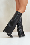 Ladies Boots With Turned Shaft On Heel Black Kaielia