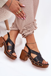 Leather Heeled Sandals Zazoo 1081 Black