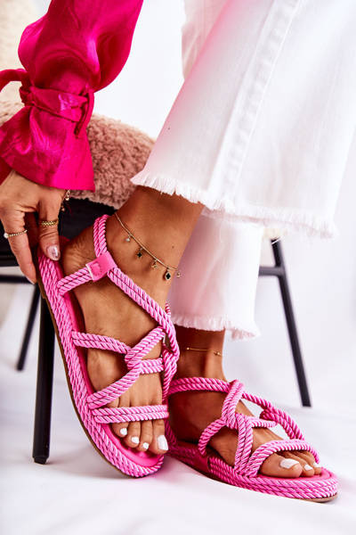 Women's Fashionable Sandals Braided Fuchsia Amparo
