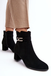Women's Low Heel Boots with Ornament Black Numissa