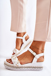 Women's Braided Wedge Sandals White Chaves