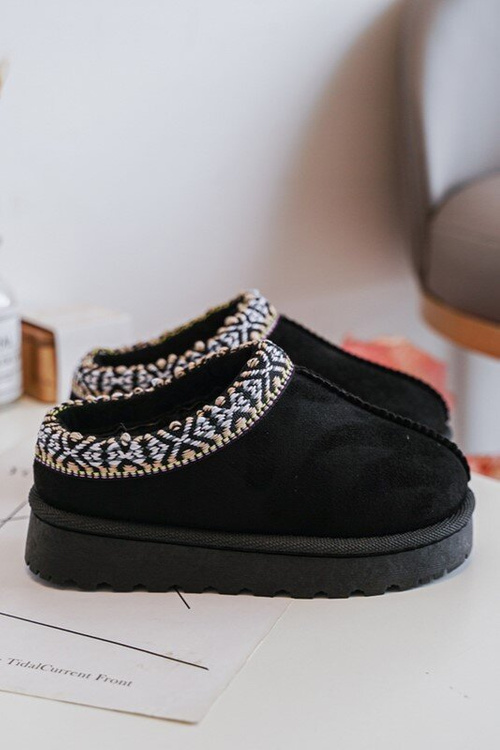 Children's Slip-on Slippers Insulated Black Olivane