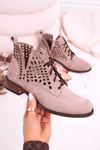 Women's Openwork Boots Suede Cappuccino Susannah