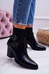 Women's Stiletto Buckle Boots Black Fello