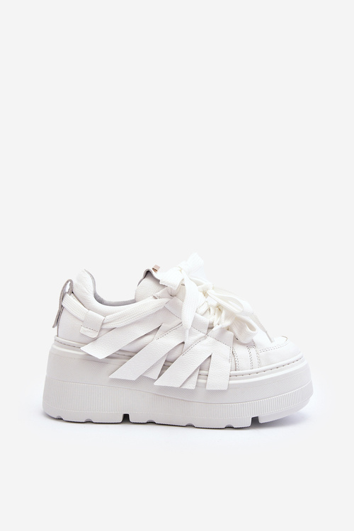 White Chunky Platform Sneakers Zazoo 2F-7033
