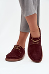 Damskie Zamszowe Półbuty Typu Barefoot Bordowe Zazoo 327 