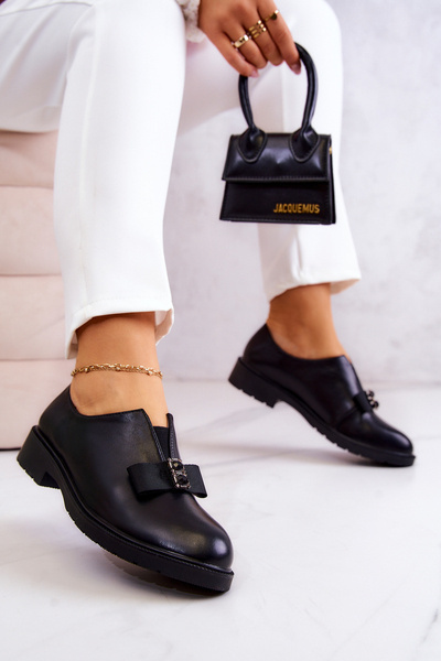 Women's Brogues Slip On With Decoration Black Janelle