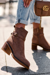 Suede Boots with Buckle Brown Neste