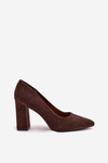 Suede heeled shoes Sergio Leone PB216 chocolate