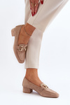 Low Heel Court Shoes with Ornament Beige Dolvira