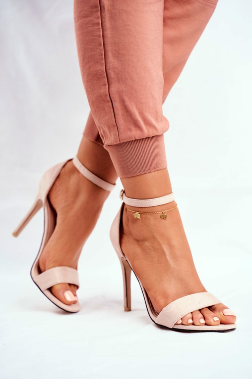 Semišové Sandály Na Podpatku Beige Liberty