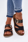 Light Ladies Slippers With Buckle Inblu GS000055 Black