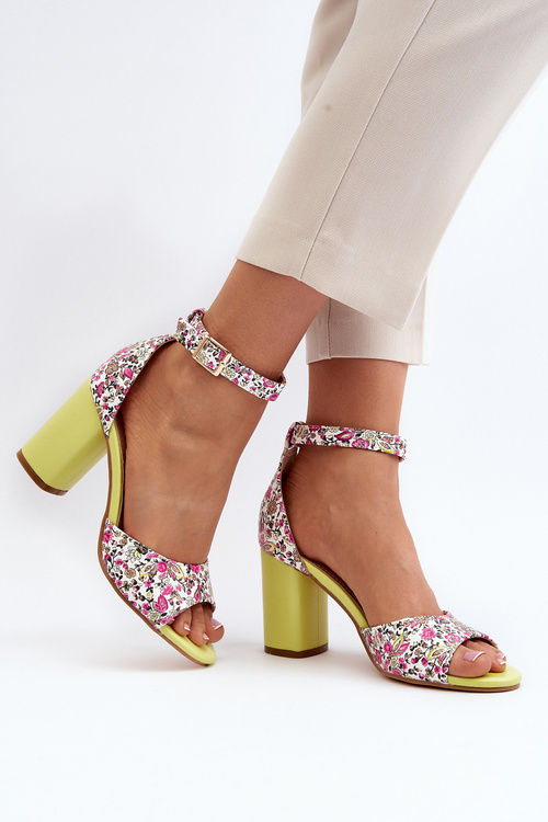 Yellow Floral Wedge Sandals Vitamella