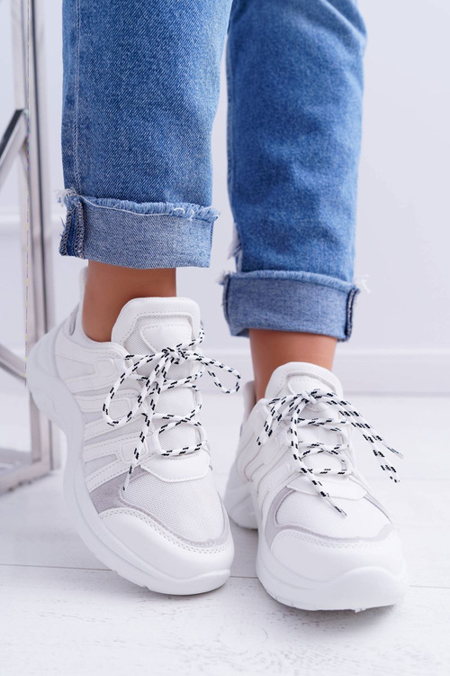 Sporty Women's Thick Sole Shoes White Fina