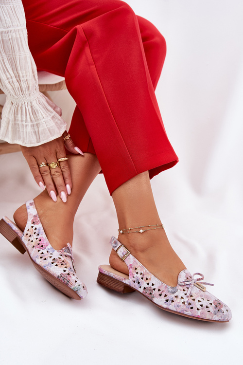 Cutout Ballet Flats With Open Heel Multicolor Navinnia