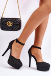 Shiny Pumps High Heels On Platform Black Jassie