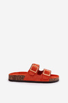 Women's Sandals With Buckles On Cork Sole Orange Sercele