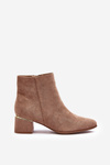 Women's Suede Boots on Heel Beige Mebassa
