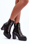 Lacquered Massive Heels On The Stiletto Black Ikeshia