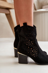 Lace-up ankle boots with eco suede upper, zip closure black Sevana
