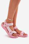 Ladies Fabric Sandals With Velcro Lee Cooper LCW-25-34-3561L Pink