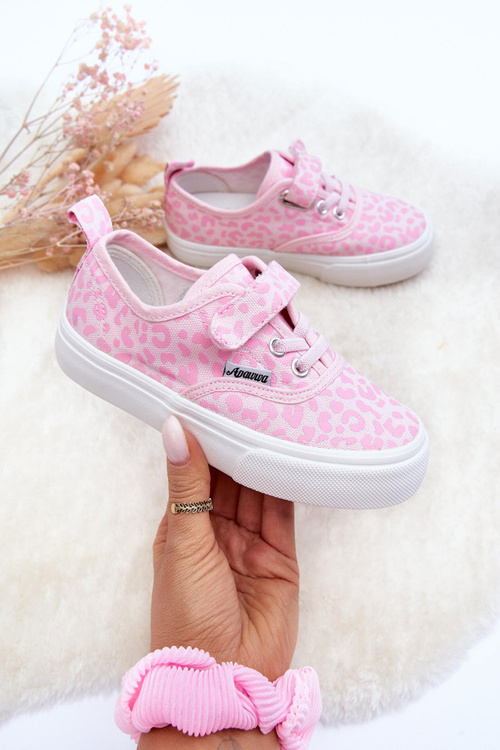Patterned Children's Lace-up Sneakers Pink Talirena