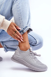 Buty Sportowe Damskie Wsuwane Materiałowe Szare Zauna C2002