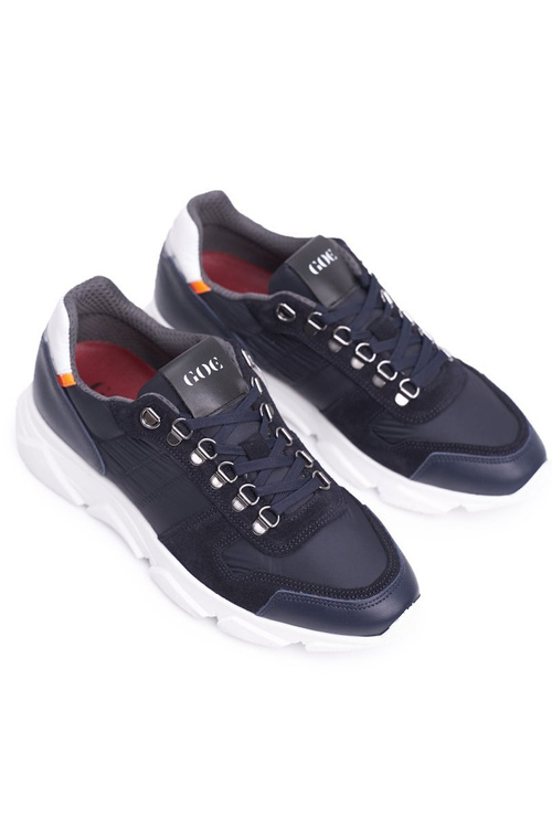 Men's Leather Sports Footwear Navy Blue FF1N3020