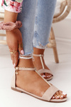 Elegant Suede Sandals S.Barski 541-7 Beige