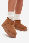 Women's Snow Boots On Platform Insulated With Fur Camel Vesirae