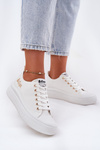 Damskie Trampki Na Platformie Materiałowe Białe Lee Cooper LCW-24-44-2462L