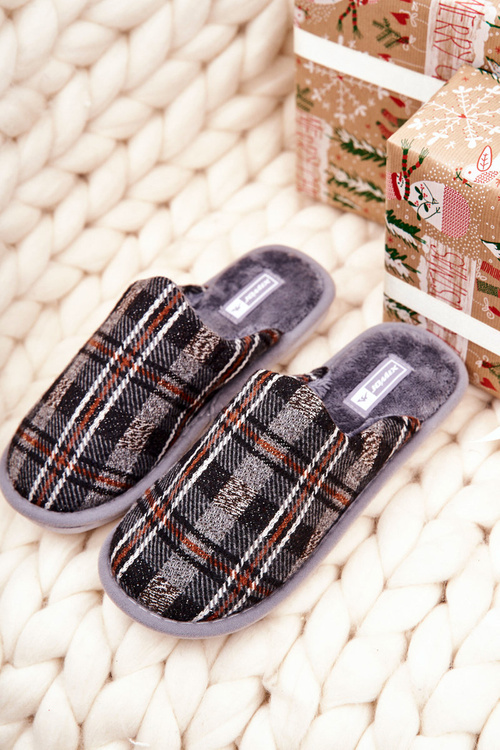 Men's Padded Grille Slippers Grey Whisper
