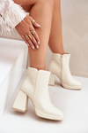 Heels On High Block Eco Leather Light Beige Selarae